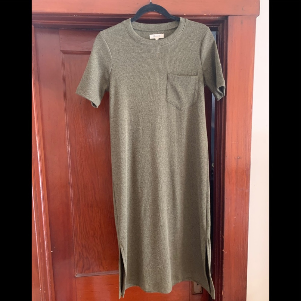 Madewell Ribbed Pocket Tee Midi Dress